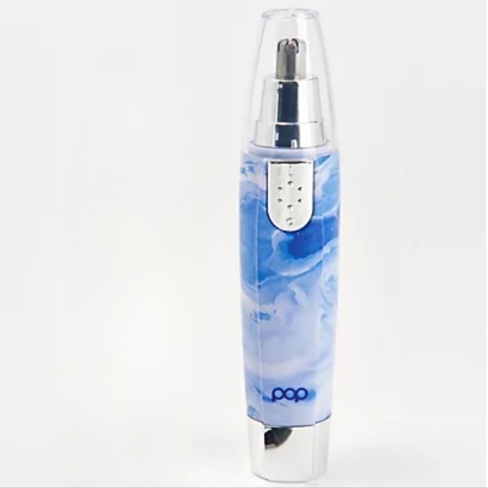 NIB Pop Sonic MARBLE BLUE Nose & Ear Hair Trimmers Battery Powered Port…
